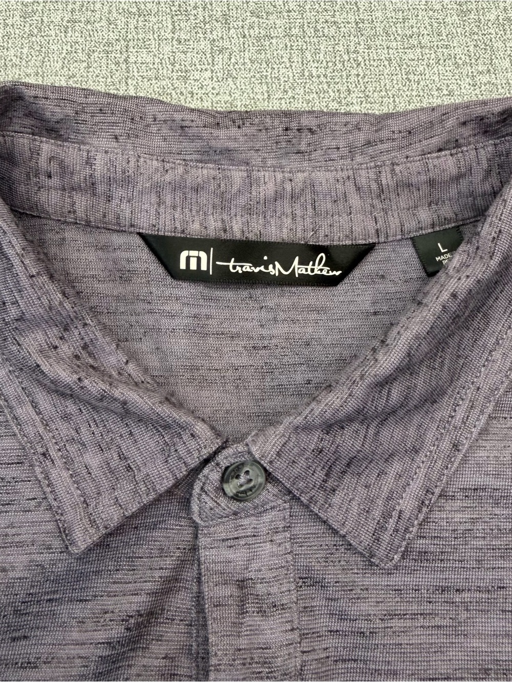 Travis Mathew Purple Heathered Golf Polo Shirt - Picture 2 of 9
